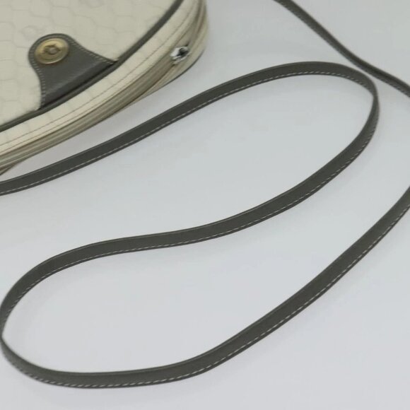 Christian Dior Honeycomb Canvas Shoulder Bag PVC White Gold Auth 141006 - Picture 8 of 16